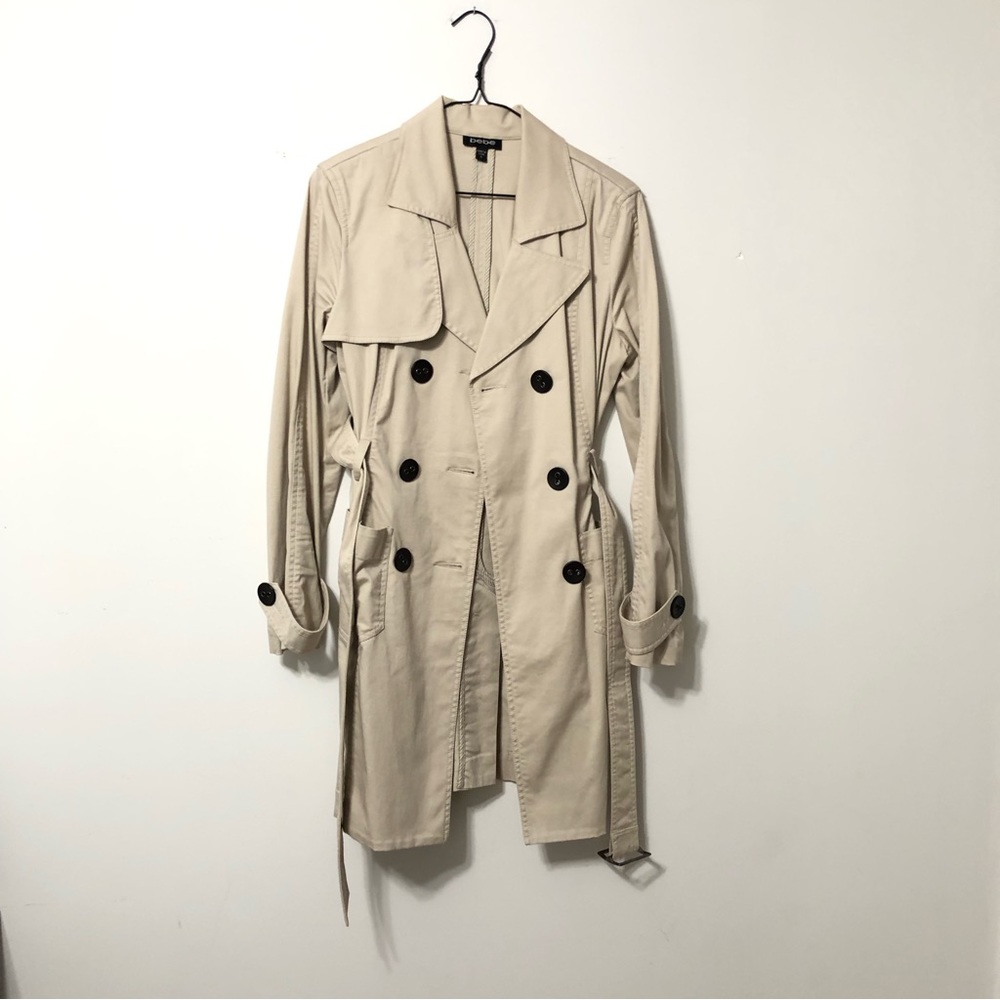 bebe Trench Coat Belted With Pockets Size Medium - Picture 8 of 10